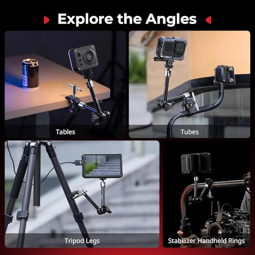 Image of SMALLRIG Magic Arm with Super Clamp for Action Cameras, Camera Clamp Mount for GoPro Hero 13 /12 /11, for DJI Osmo Action 5 pro /4 /3, for Insta360 Ace Pro 2, with 1 /4 inch Screw for Monitor /LED Lights