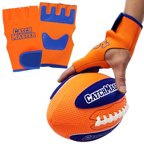 Funwares CatchMaster Waterproof Epic Catch – Hook-and-Loop Ball & 2 Thumbless Gloves–Fits All Ages, Right or Left-Handed. Beach, Pool, Backyard Fun, Confidence-Building, Gift for Kids & Teens
