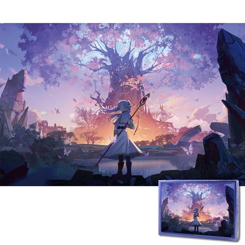 Anime Jigsaw frieren Puzzles Adults 1000 Pieces Wooden Collage Puzzle 29.5x20 in (frieren 4)