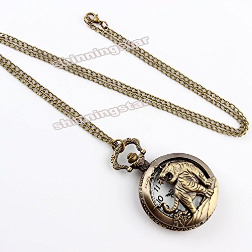 Image of Vintage Cute Animal Pocket Watch, Long Chain Sweater Pendant Necklace, for Women Men Birthday Christmas Gift