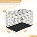PayLessHere Small Dog Crate Kennel 24 inches Metal Dog Cage Double-Door Folding Travel Indoor Outdoor Puppy Playpen with Divider and Handle Plastic Tray,Black