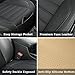 Vankerful 2 Pack Leather Front Car Seat Covers,Bottom Seat Covers for Cars,Driver Car Seat Cover,Luxury Seat Protectors,Waterproof,Full Wrap,for Most Vehicles,Sedan,Truck,SUV(Black)