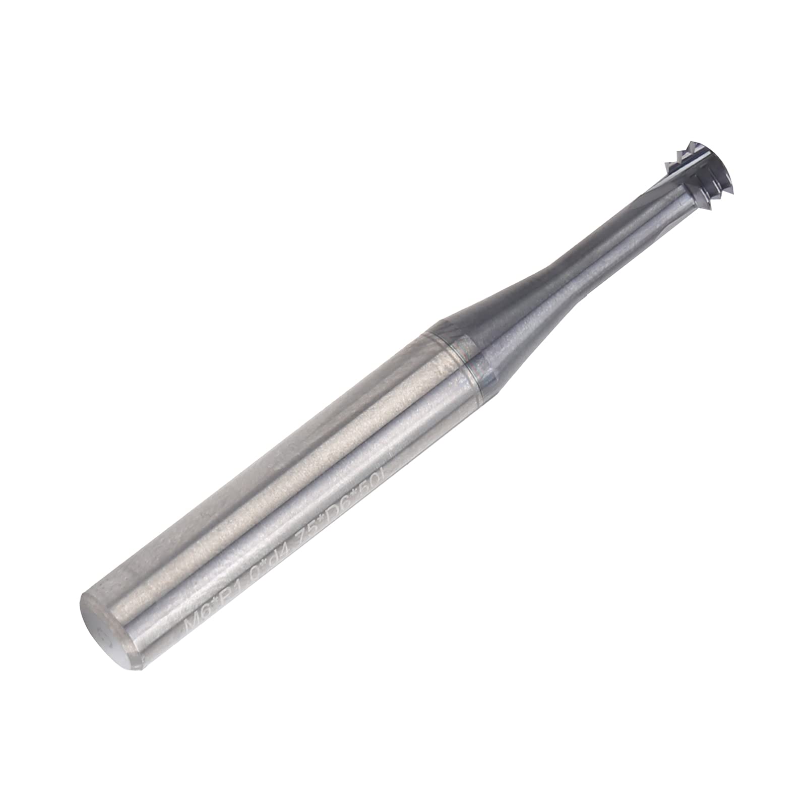 Schneidfräser 3-Zahn Metrischer, Fräswerkzeug Fräser Schaftfräsen Fasenfräser 60 ° Wolframstahl-Gewindefräser M6.0x1.0xd6x50 Kann für Aluminium Kupfer Edelstahl Legierten Stahl Verwendet Werden