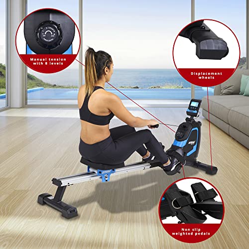 CARE FITNESS Rudergerät für Zuhause SR-911 mit Magnetbremssystem Klappbar - LCD-Display mit 6 Funktionen - 8… – Bild 5