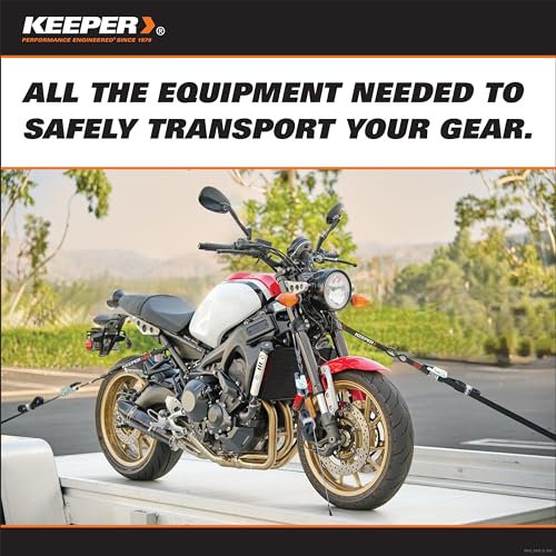 image for Keeper Ratchet Tie Down Straps Kit, 4 Pack - 1in. x 15ft. Heavy Duty C