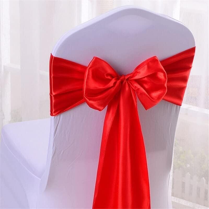Bows sash Chair Sashes,Wedding Chair Covers, 10/50/Lot Satin Chair Bow Sashes Wedding Indoor Outdoor Chair Ribbon Ties Party Event Hotel Banquet Decor (Color : Red, Size : 10 pcs) (Color : Purple,