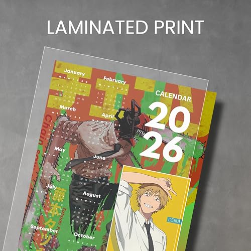 Image of 2026 Anime Calendar - Denji from Chainsaw Man | 12 inch x 18 inch size | Wall Decoration Aesthetic Calendars