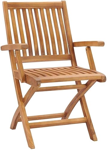Miniatura 3 de Sillas para patio plegables con cojines, 4 piezas, madera de teca maciza, comedor, asientos al aire libre, sillas exteriores Sillas para Comedor