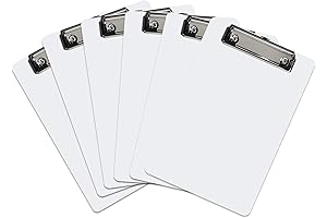 Hongri White Clipboard A5 Size, Set of 6
