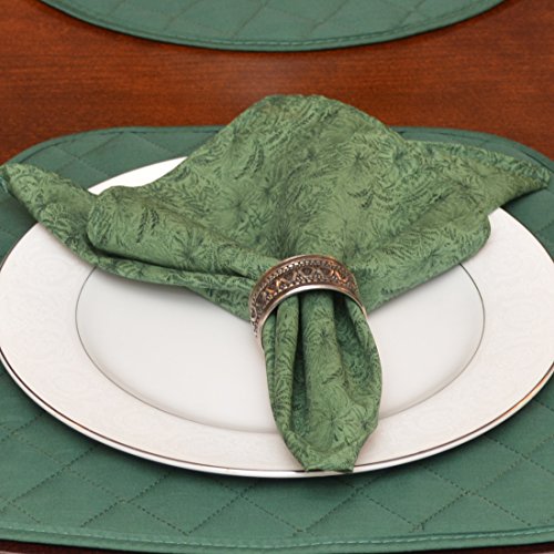 Servilletas de Tela Cuadradas Verdes Floral x4 miniatura 2
