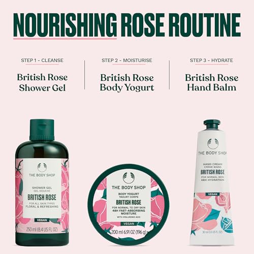 The Body Shop BRITISH ROSE Beurre corporel pour peaux normales 96H hydratant végétalien 200 ml