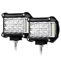 Auxbeam 4" Side Shooter LED Pods 19W 2Pcs LED Light Bar Off Road Light Pods with 19pcs * 1w Led Chips Spot Flood Combom Beam (Pack of 2)