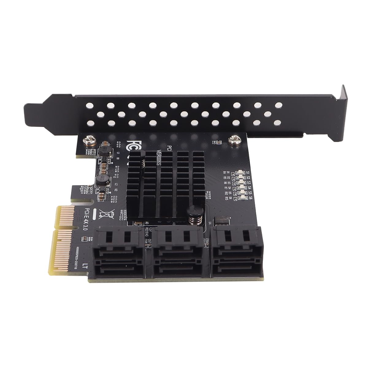 PCIE 6-portowy interfejs 4X, karta rozszerzeń SATA elementy wewnętrzne PCIE3.0 GEN3 4X adapter interfejsu huba, ASM1166