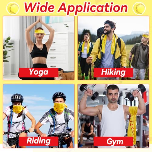 Image of 30Pcs Softball Cooling Towels for Neck and Face 40 x 12 Inch Softball Sports Team Gifts Workout Ice Towel for Gym Sweat Microfiber Breathable Chilly Bulk Neck Wraps for Athletes Camping Travel Outdoor