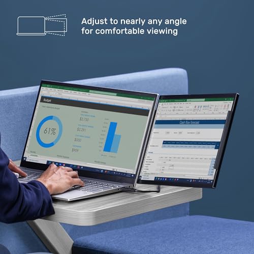 Image of SideTrak Swivel 15.6 inch Attachable Portable Monitor for Laptop | FDH TFT Laptop Dual Screen | Mac, PC & Chrome Compatible | Swivel Hinge Laptop Screen Extender | USB-C Port