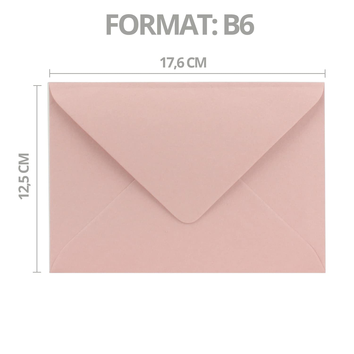 300 buste per lettere B6 con rivestimento interno dorato - 12,5 x 17,6 cm - Rosa antico - foderate con carta metallizzata - incollaggio a umido - FarbenFroh by GUSTAV NEUSER