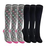 Running Cotton Compression Socks for Women& Men15-20mmhg Graduated 6 Pair Value Pack Knee High Nursing Socks, Maternity SocksA601
