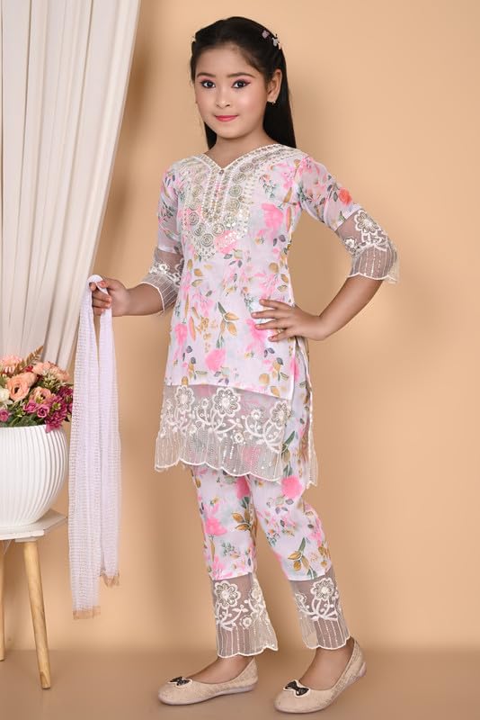 Image of Elegent Girl Dresses|| Ebroidery Dress For Girls || Cotton Blend,INDIANSUIT 2-12 YEARS