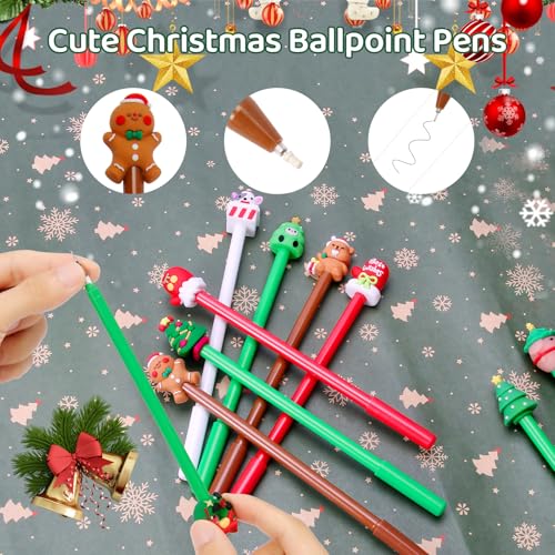 LiYiQ 50 bolígrafos gel negro diseño navideño divertido miniatura 3