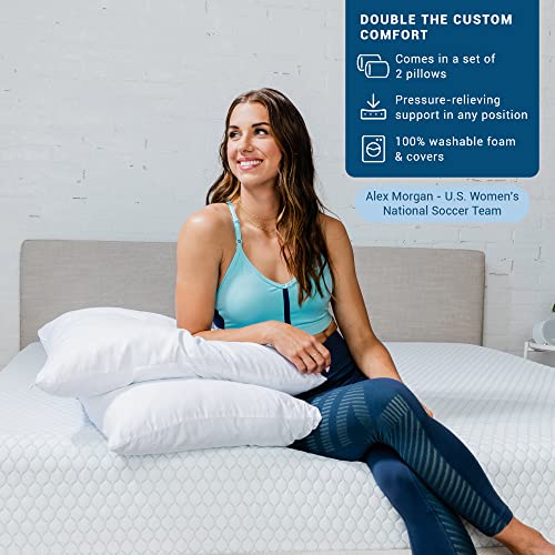 Molecule Cooling Gel Memory Foam Adjustable Standard Size Pillow, 2-Pack, White #TOP1