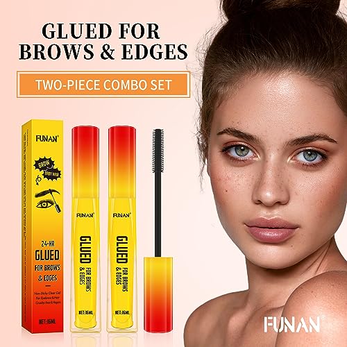 FUNAN Eyebrow Gel,Clear Brow Gel,Glued for Brows & Edges, for Styling Brows,16ml,2 Pack, 16 ml (Pack of 1) - Image 2