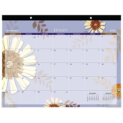 AT-A-GLANCE Monthly Desk Pad Calendar, January 2018 - December 2018, 22