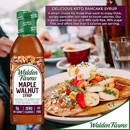Walden Farms Maple Walnut Syrup 12 Oz (Pack Of 6) Sweet Syrup, Near Zero Fat, Sugar And Calorie, For Pancakes, Waffles, French Toast, Coffee, Tea, Desserts, Snacks, Appetizers And Many More #TOP5