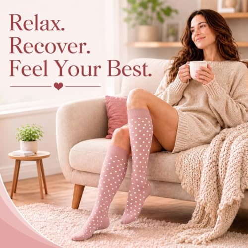 Image of Laite Hebe 4 Pairs-Compression Socks for Women&Men Circulation-Best Support for Nurses,Running,Athletic