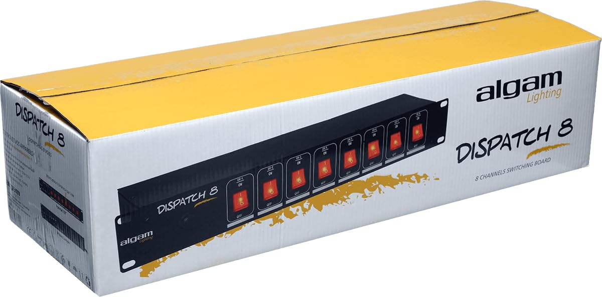 ALGAM LIGHTING Dispatch Rackable 2U 19” - 8 canaux avec prises EU et interrupteurs lumineux