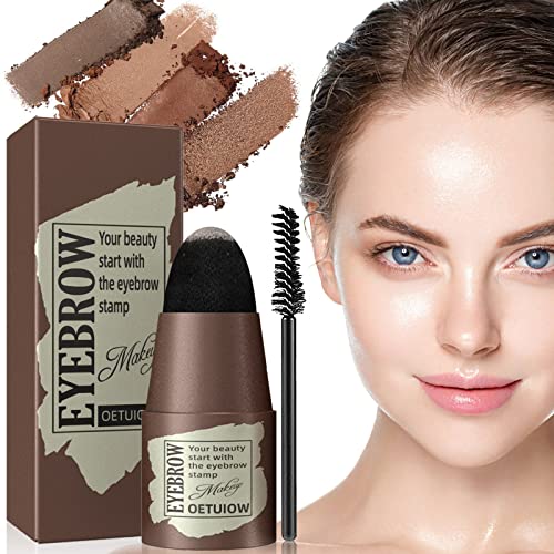 Eyebrow Stamp Stencil Kit - 1 Step Eye Makeup Long-Lasting Waterproof with 24 Reusable Eyebrow Stencils, Eyebrow Stamp Makeup Trio Kit Natural Eyebrow Hair Blonde