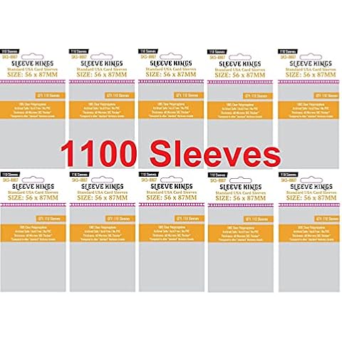 Sleeve Kings Standard USA Card Sleeves 56 X 87 mm (10x110 Pack, 1100 Sleeves) Cover