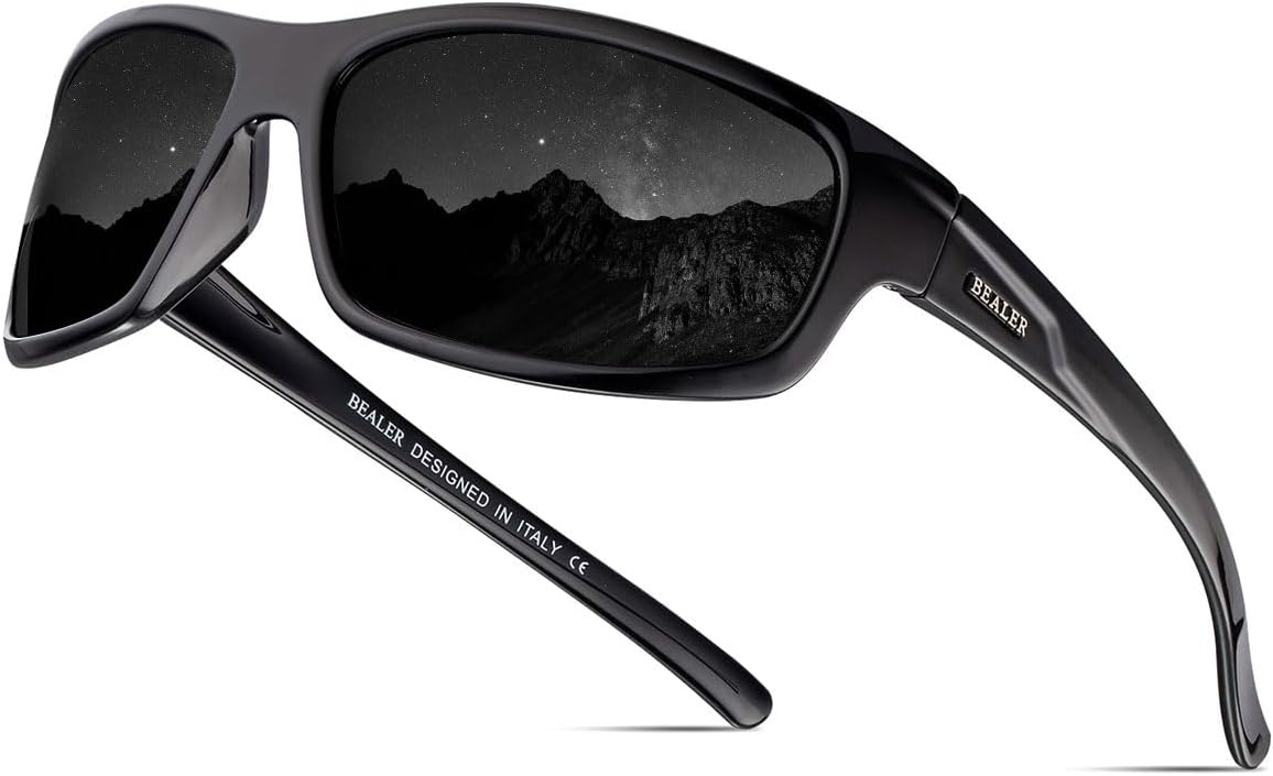 BEALER Polarized Sports Sunglasses for Men Lightweight TR90 Frame Sun Glasses Driving Cycling Fishing UV Protection Shades
