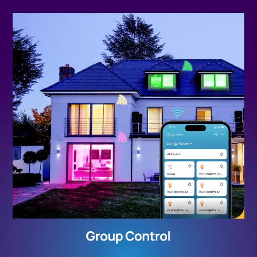 Mujoy Smart Light Bulbs, Color Changing Light Bulb, Led Smart Bulbs Compatible With Alexa & Google Home, 8.5W 800Lm Rgbww Dimmable Wifi Light Bulbs With 16 Million Diy Colors, A19 E26 Base, 4 Pack #TOP6