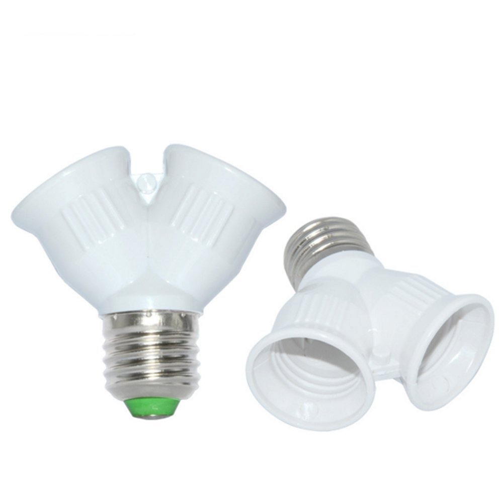 Outstanding® 2PCS E27 to 2E27 Bulb Lamp Holder Converter Socket Conversion 1 to 2 Y Shape LED Light Lamp Splitter Adapter