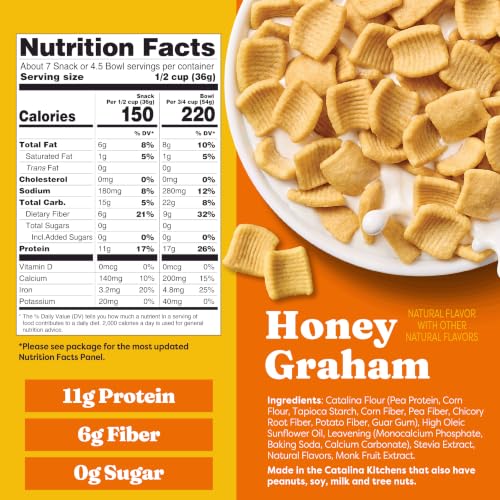 Image of Catalina Crunch Protein Cereal, Honey Graham, 9 oz Bag (Pack of 2)