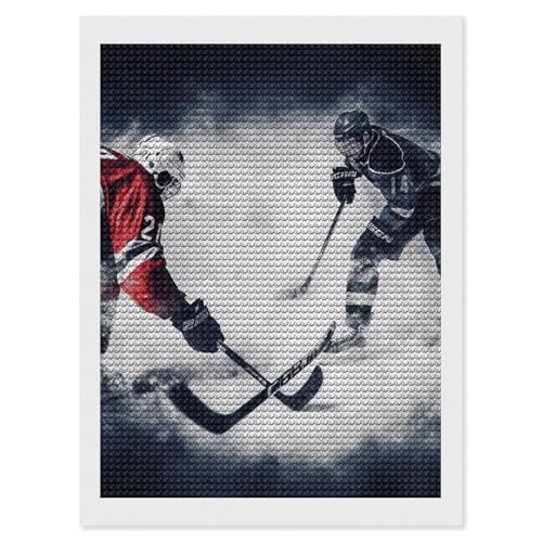 Peinture diamant 5D hockey sur glace pour décorer un salon de passionné de sport