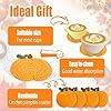 Fall Pumpkin Crochet Coaster 6 Pack, Fall Pumpkin Decor Handmade Knitted Drink Coaster Set, Autumn Decoration Drink Cup Pad Mats for Table Protection, Thanksgiving Home Kitchen Party Table Decor #3
