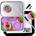 Wax Carving Travel Kit [PSYCHEDELIC SERIES] - Fits in Pocket - Nonstick Tin with Silicone Jar Containers 5ml (2 units) + Stainless Steel Carving Tool (1) + Mini Carver (1) + Wax Mat 3" x 5" (1)
