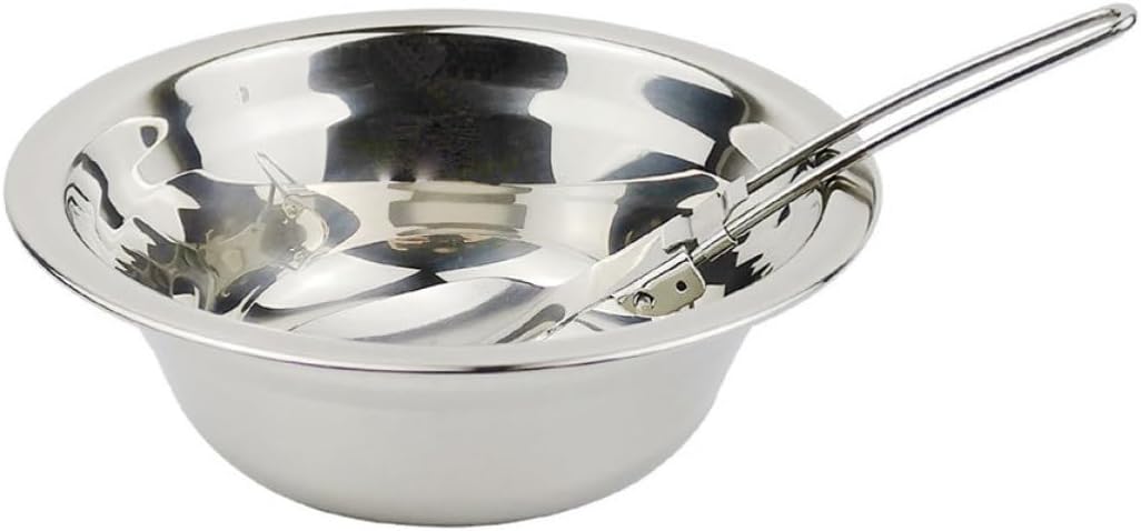Portable Compact and Light Stainless Steel Camping Cookware Set with Smooth Edge and No Hand Injury Features for 1-2 Persons Picnic and Hiking Mess Kit