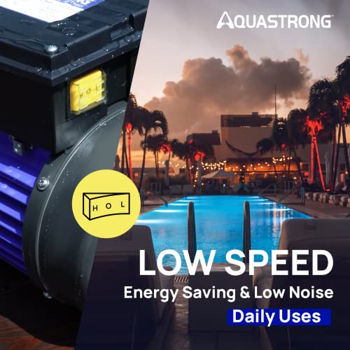 Image of Aquastrong 1.5HP In /Above Ground Pool Pump, Dual Speed, 115V, 4975GPH, High Flow, Powerful Self Primming Swimming Pool Pumps with Filter