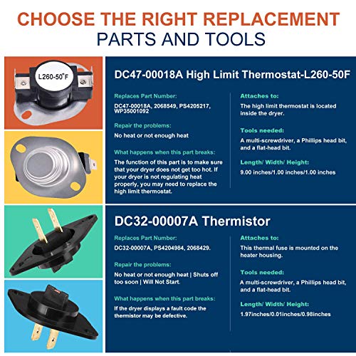 Dryer Heating Element for Samsung dv42h5000ew/a3 dv45h7000ew/a2