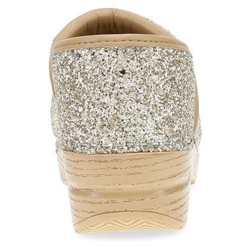 Image of Dansko Professional Glitter Slip-On Clogs for Women - Rocker Sole and Arch Support for Comfort - Shiny and Stylish Glitter Uppers