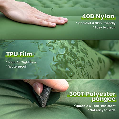 Fritton Sleeping Pad For Camping, Inflatable Sleeping Mat With Pillow 76.7"X26", Camping Pad With Built-In Foot Pump, Lightweight Camping Mattress Pad For Car Camping, Backpacking, Tent And Hiking #TOP5