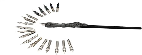 Miniatura 7 de Gullor Juego de bolígrafos de caligrafía - Juego de bolígrafos de inmersión hechos a mano con 18 puntas, color plateado