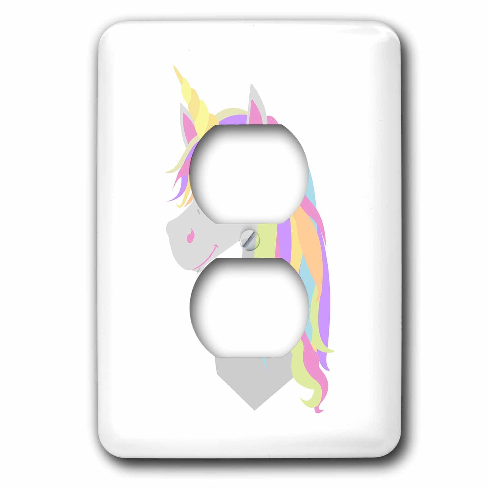 Housse de prise licorne arc-en-ciel 3dRose lsp_261644_6 multicolore pour plaque murale interrupteur