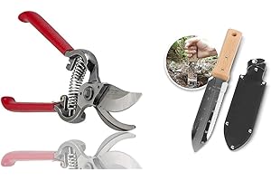 NISAKU NJP650 The Original Hori Hori Namibagata Japanese Stainless Steel Weeding Knife, 7.25-Inch Blade