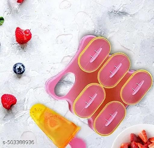 Image of TRISUL 6 Slot Kulfi Maker for Children and Adults | Homemade Candy Mould, Popsicle Moulds and Ice Candy Maker(Pack of 1)1PIS /PINK /STAND /CANDY /310 TR1643