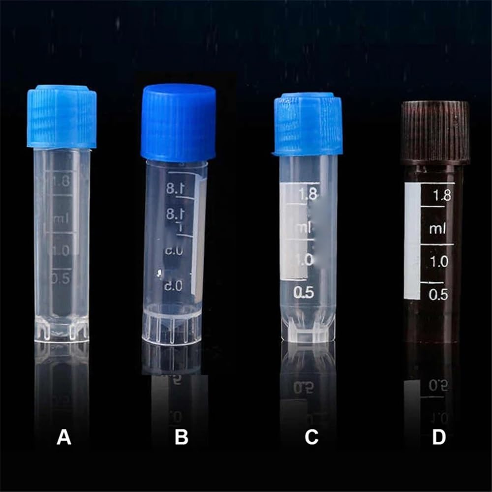 Équipements et fournitures de laboratoire Lot de 100 tubes et flacons en plastique avec bouchon à vis for échantillons produits chimiques (1 15 ml)