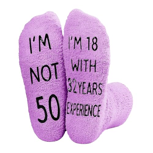 YOFDAL Calzino Regali per il 50° compleanno per le donne,idee regalo 50 donna compleanno,per mamma sorella insegnante o lei(50)