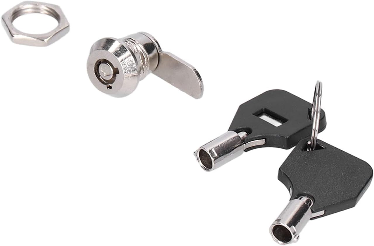 Fafeicy File Cabinet Locks, Zinc Alloy Furniture Cam Locks, Cabinet Cam Lock Security Lock with 2 Keys for Vending Machines Computers Closet Doors, Cabinet and Drawer Locks
